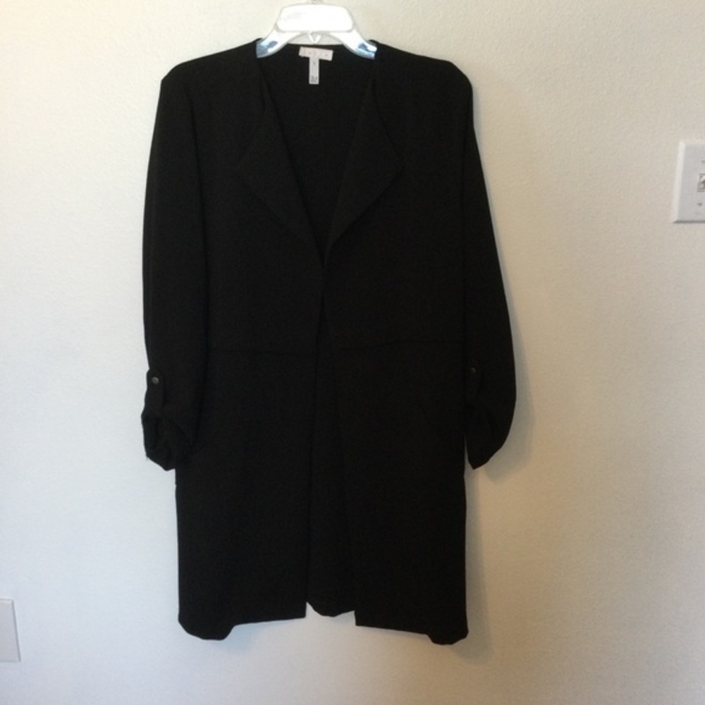 Leith Elegant Black Draped Women's Blazer Jacket Casual Party Office Size Small